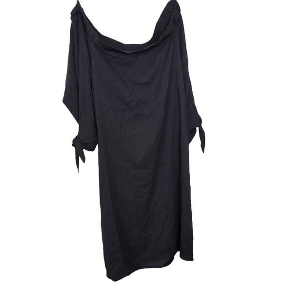 Ann Taylor LOFT Off The Shoulder Dress Tie Cuff 3/4 Sleeves Dress Small - Picture 7 of 9